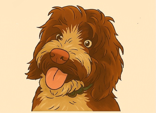 Toto the dog, mascot of Toto's Treats, smiling and looking friendly